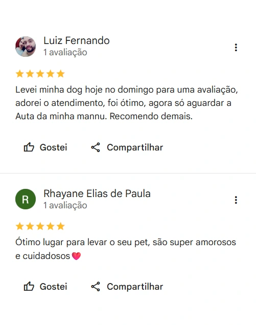 Avaliação real de tutor sobre a SOS Vet